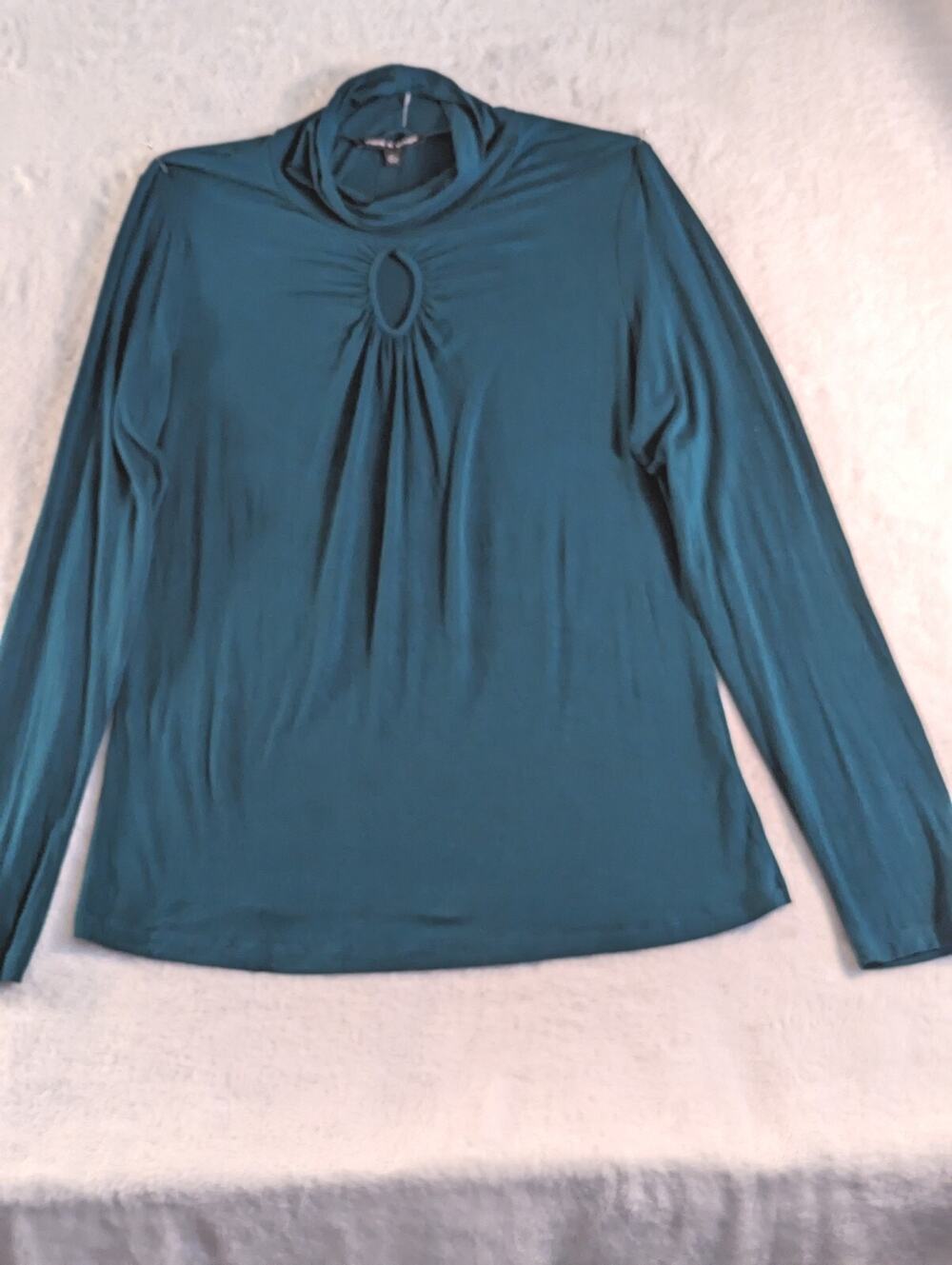 Cable and Gauge Womens Xl Keyhole Bust 40 CB Length27" Teal Green Spande/ Visco